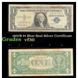 1957B $1 Blue Seal Silver Certificate Graded vf++