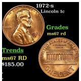 1972-s Lincoln Cent 1c Grades GEM++ Unc RD