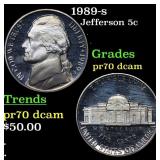 1989-s Proof Jefferson Nickel 5c GEM++ Proof Deep