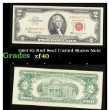 1963 $2 Red Seal United States Note Grades xf