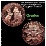 1oz .999 Fine Copper Bullion Round - Jackalope Sty