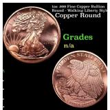 1oz .999 Fine Copper Bullion Round - Walking Liber