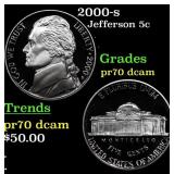 2000-s Proof Jefferson Nickel 5c pr70 dcam SEGS