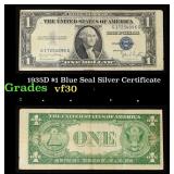 1935D $1 Blue Seal Silver Certificate Grades vf++