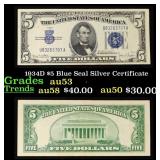 1934D $5 Blue Seal Silver Certificate Grades Selec