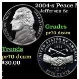 2004-s Peace Medal Proof Jefferson Nickel 5c GEM++