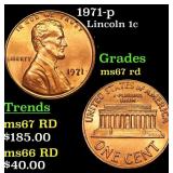 1971-p Lincoln Cent 1c Grades GEM++ Unc RD