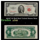 1953C $2 Red Seal United States Note Grades xf