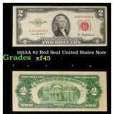 1953A $2 Red Seal United States Note Grades xf+