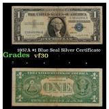 1957A $1 Blue Seal Silver Certificate Grades vf++