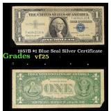 1957B $1 Blue Seal Silver Certificate Grades vf+