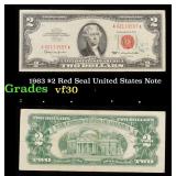 1963 $2 Red Seal United States Note Grades vf++