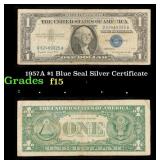 1957A $1 Blue Seal Silver Certificate Grades f+