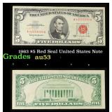 1963 $5 Red Seal United States Note Grades Select