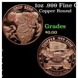 1oz .999 Fine Copper Bullion Round - "Drop Bear" S