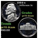 1984-s Proof Jefferson Nickel 5c pr70 dcam SEGS