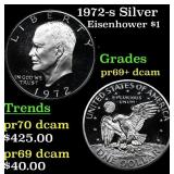 1972-s Silver Proof Eisenhower Dollar 1 Grades GEM