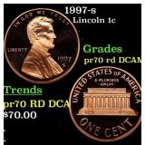 1997-s Proof Lincoln Cent 1c pr70 rd DCAM SEGS