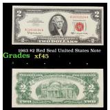 1963 $2 Red Seal United States Note Grades xf+