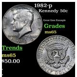 1982-p Kennedy Half Dollar 50c Grades GEM Unc