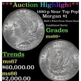 ***Major Highlight*** 1880-p Morgan Dollar Near To