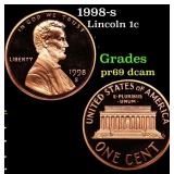 1998-s Proof Lincoln Cent 1c Grades GEM++ Proof De