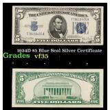 1934D $5 Blue Seal Silver Certificate Grades vf++