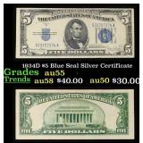 1934D $5 Blue Seal Silver Certificate Grades Choic