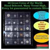 20 Great Coins of the World, hand selected, many t