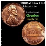 1960-d Sm Date Lincoln Cent 1c Grades GEM Unc RD