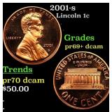 2001-s Proof Lincoln Cent 1c Grades GEM++ Proof De