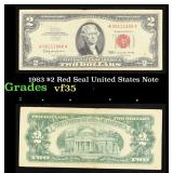 1963 $2 Red Seal United States Note Grades vf++