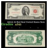 1953A $2 Red Seal United States Note Grades xf+