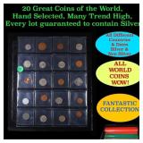 20 Great Coins of the World, hand selected, many t