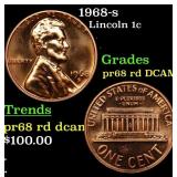 1968-s Proof Lincoln Cent 1c pr68 rd DCAM SEGS