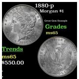 1880-p Morgan Dollar $1 Grades GEM Unc