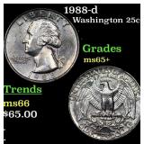 1988-d Washington Quarter 25c Grades GEM+ Unc