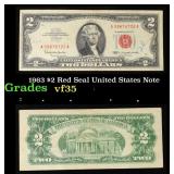 1963 $2 Red Seal United States Note Grades vf++