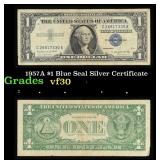 1957A $1 Blue Seal Silver Certificate Grades vf++