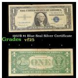 1957B $1 Blue Seal Silver Certificate Grades vf+