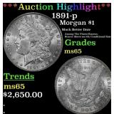 ***Major Highlight*** 1891-p Morgan Dollar $1 ms65