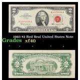 1963 $2 Red Seal United States Note Grades xf