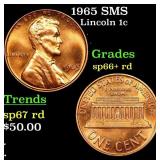 1965 SMS Lincoln Cent 1c Grades sp66+ rd