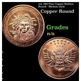 1oz .999 Fine Copper Bullion Round - Medusa style