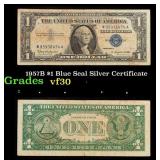 1957B $1 Blue Seal Silver Certificate Grades vf++