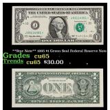 **Star Note** 1995 $1 Green Seal Federal Reserve N