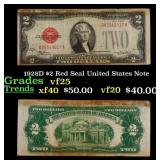 1928D $2 Red Seal United States Note Grades vf+