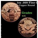 1oz .999 Fine Copper Bullion Round - We