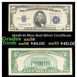 1934D $5 Blue Seal Silver Certificate Grades Choic