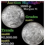 ***Major Highlight*** 1880-p Morgan Dollar $1 ms65